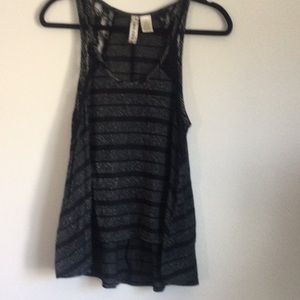 Casual black and sliver top.